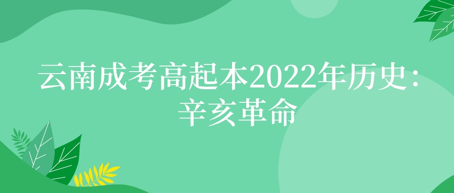 云南成考高起本2022年歷史：辛亥革命