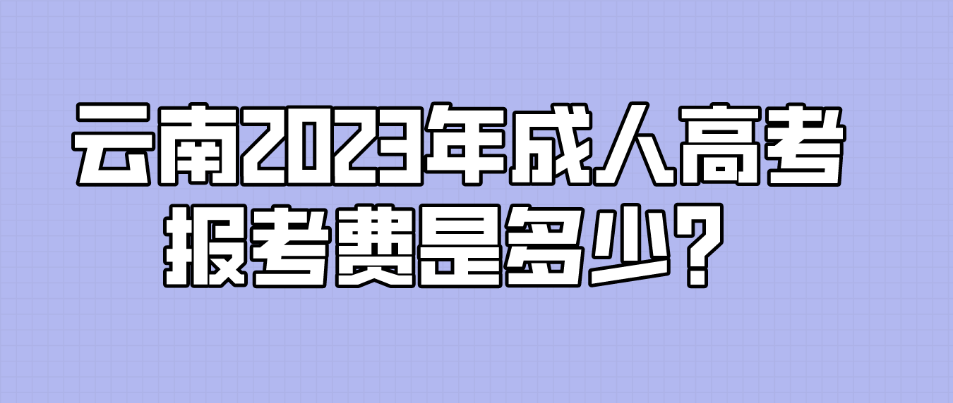 云南2023年成人高考文山報考費是多少？